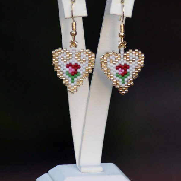 Altın Kalpli Miyuki Küpe