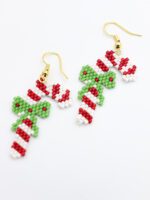 Yeni Yıl Baston Şeker Miyuki Küpe - Görsel 2