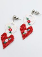 Kalpli Çiçekli Miyuki Küpe - Görsel 2