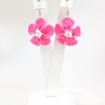 Pembe Papatya Tığ İşi Küpe