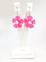 Pembe Papatya Tığ İşi Küpe