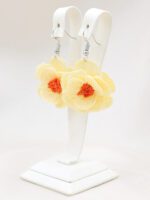 Sarı Menekşe Tığ İşi Küpe - Görsel 2