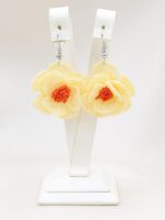 Sarı Menekşe Tığ İşi Küpe