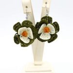 Antik Yeşil Menekşe Tığ İşi Küpe