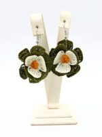 Antik Yeşil Menekşe Tığ İşi Küpe