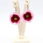 Pembe Menekşe Tığ İşi Küpe