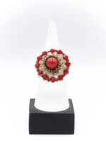 Mercan Taşlı Kristal Yüzük - Görsel 2