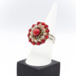 Mercan Taşlı Kristal Yüzük