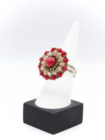 Mercan Taşlı Kristal Yüzük