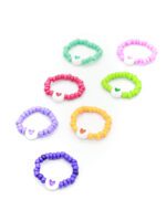 7'li Kalpli Kum Boncuk Yüzük (7 Renk Tek Paket) - Görsel 2