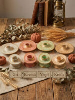 Yaldızlı Gestalt 2'li Şamdan Mumluk + 2 Adet Mum (Seçenekli)