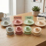 Modern Gestalt 2'li Şamdan Mumluk + 2 Adet Mum (Seçenekli)