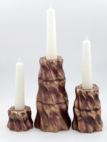 Dekoratif 3'lü Eskitme Şamdan Mumluk Seti (Seçenekli) - Görsel 5