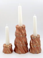 Dekoratif 3'lü Eskitme Şamdan Mumluk Seti (Seçenekli) - Görsel 4